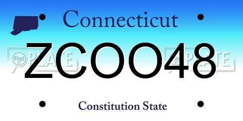 ZCOO48 Connecticut License Plate