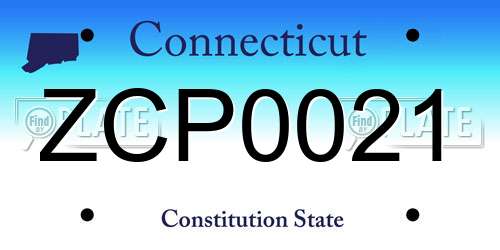 ZCP0021 Connecticut License Plate