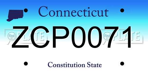 ZCP0071 Connecticut License Plate