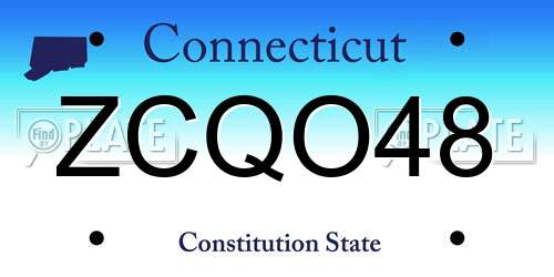 ZCQO48 Connecticut License Plate