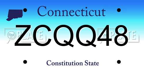 ZCQQ48 Connecticut License Plate