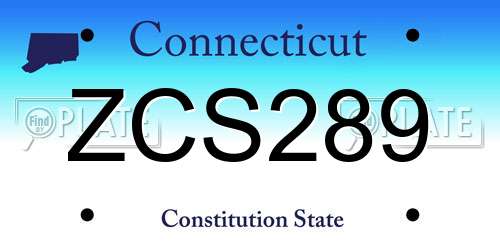 ZCS289 Connecticut License Plate