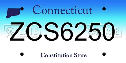 ZCS6250 Connecticut License Plate