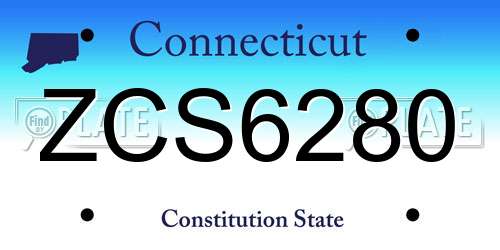 ZCS6280 Connecticut License Plate