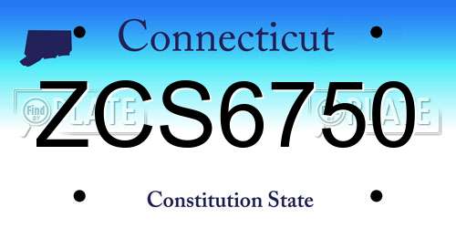 ZCS6750 Connecticut License Plate
