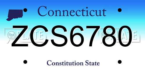 ZCS6780 Connecticut License Plate