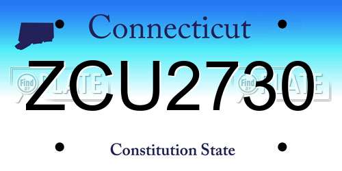 ZCU2730 Connecticut License Plate