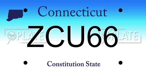 ZCU66 Connecticut License Plate