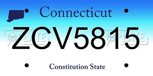 ZCV5815 Connecticut License Plate