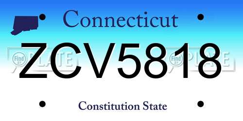 ZCV5818 Connecticut License Plate