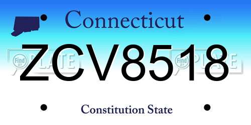 ZCV8518 Connecticut License Plate