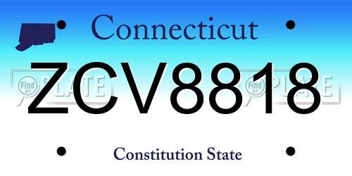 ZCV8818 Connecticut License Plate