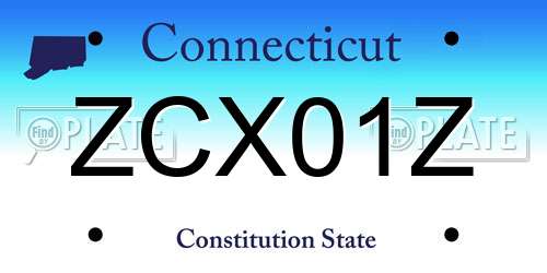 ZCX01Z Connecticut License Plate