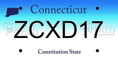 ZCXD17 Connecticut License Plate