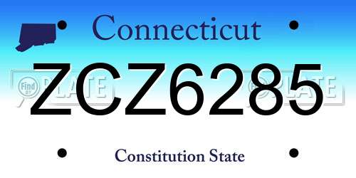 ZCZ6285 Connecticut License Plate