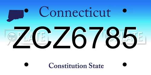 ZCZ6785 Connecticut License Plate