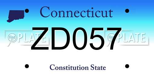 ZD057 Connecticut License Plate