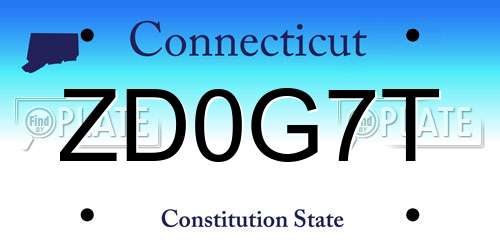ZD0G7T Connecticut License Plate