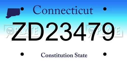 ZD23479 Connecticut License Plate