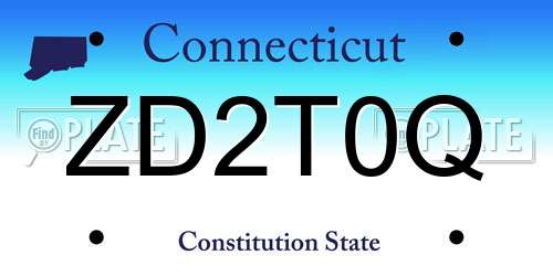 ZD2T0Q Connecticut License Plate