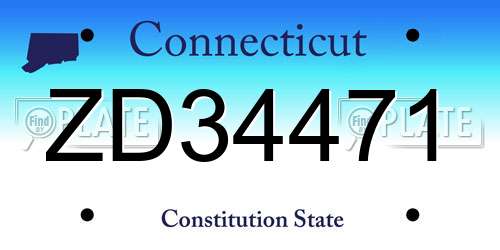 ZD34471 Connecticut License Plate