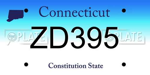 ZD395 Connecticut License Plate