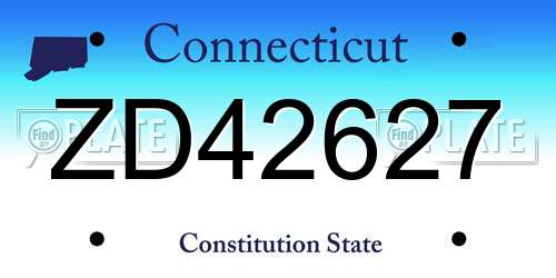 ZD42627 Connecticut License Plate