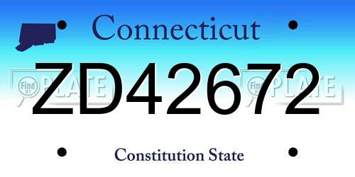 ZD42672 Connecticut License Plate