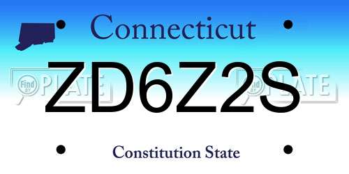 ZD6Z2S Connecticut License Plate