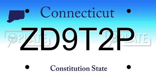 ZD9T2P Connecticut License Plate