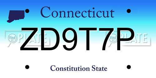 ZD9T7P Connecticut License Plate