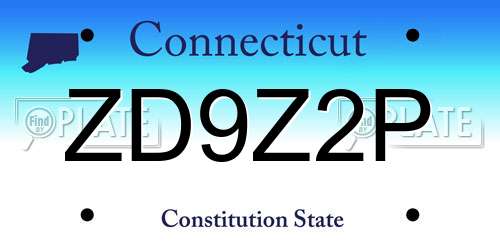 ZD9Z2P Connecticut License Plate