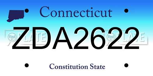 ZDA2622 Connecticut License Plate