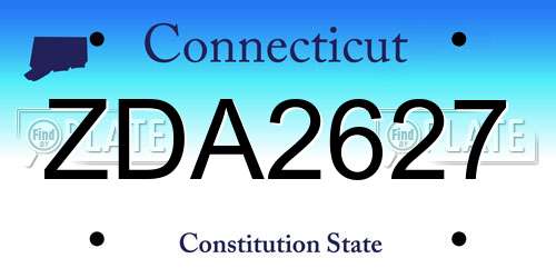 ZDA2627 Connecticut License Plate