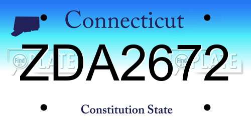 ZDA2672 Connecticut License Plate
