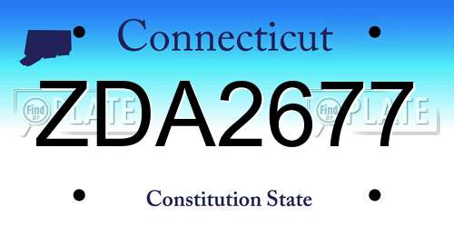 ZDA2677 Connecticut License Plate