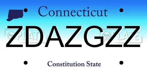 ZDAZGZZ Connecticut License Plate