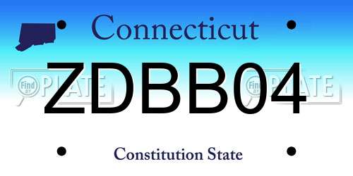 ZDBB04 Connecticut License Plate