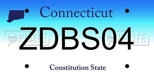 ZDBS04 Connecticut License Plate