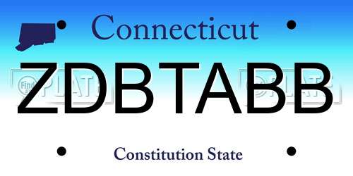 ZDBTABB Connecticut License Plate