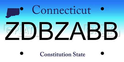 ZDBZABB Connecticut License Plate