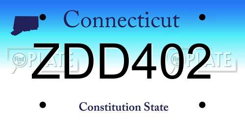 ZDD402 Connecticut License Plate