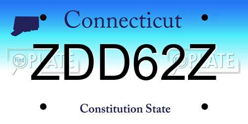 ZDD62Z Connecticut License Plate