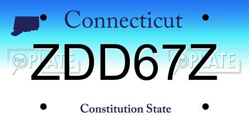 ZDD67Z Connecticut License Plate