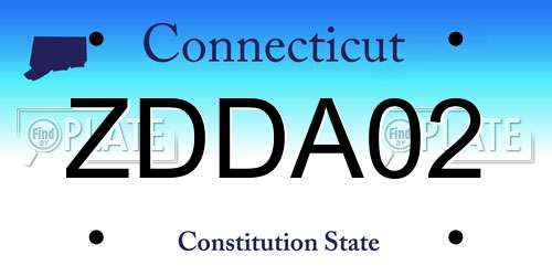 ZDDA02 Connecticut License Plate