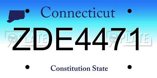 ZDE4471 Connecticut License Plate