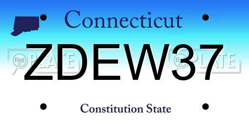 ZDEW37 Connecticut License Plate