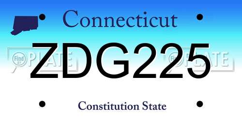 ZDG225 Connecticut License Plate