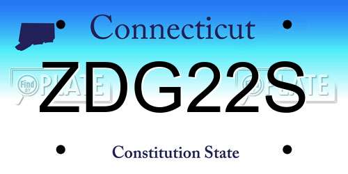 ZDG22S Connecticut License Plate