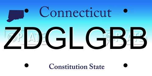 ZDGLGBB Connecticut License Plate